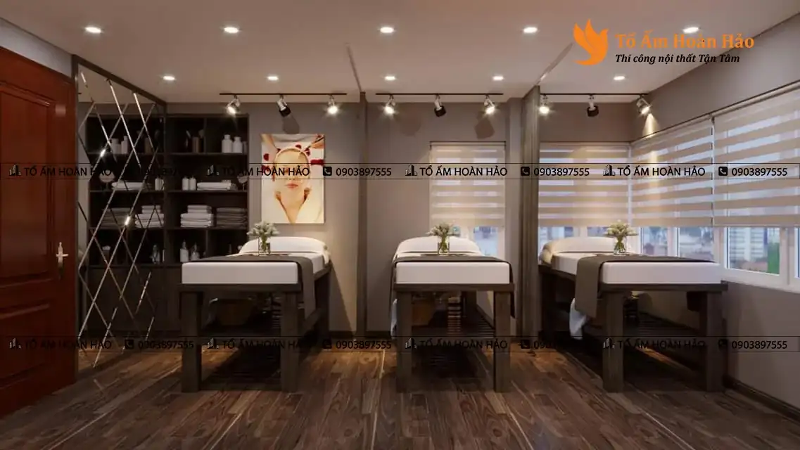 thiết kế không gian spa sang trọng, hiện đại