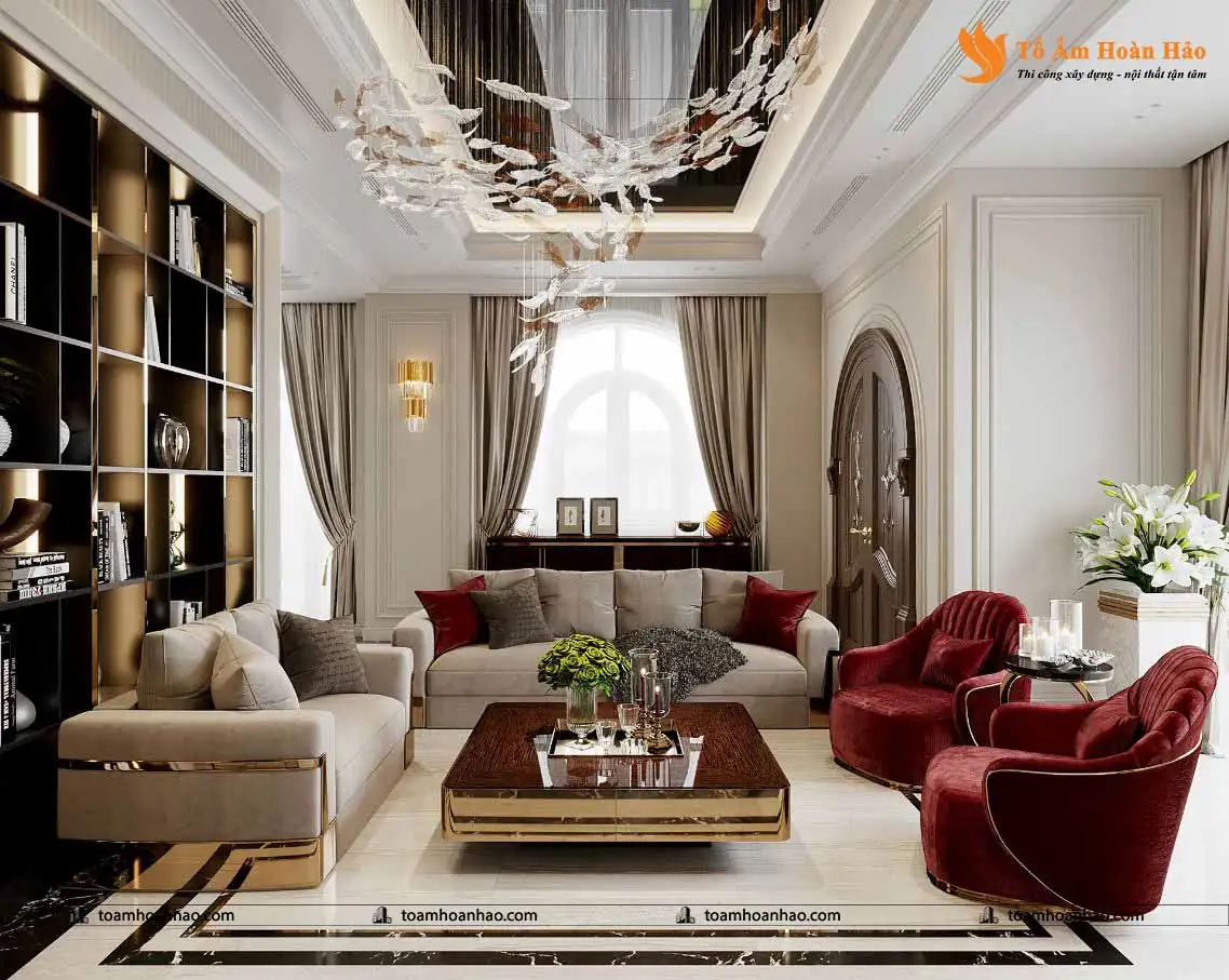 Thiết kế nội thất phòng khách biệt thự