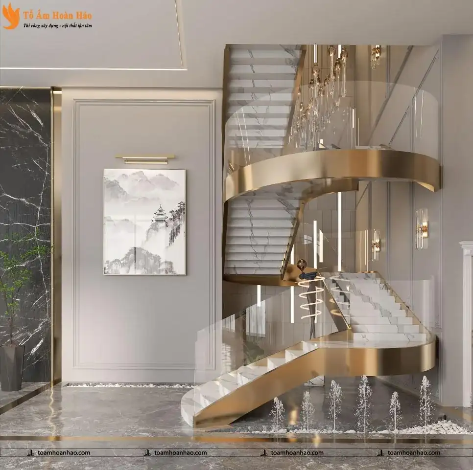 Mẫu cầu thang đẹp mang phong cách hiện đại