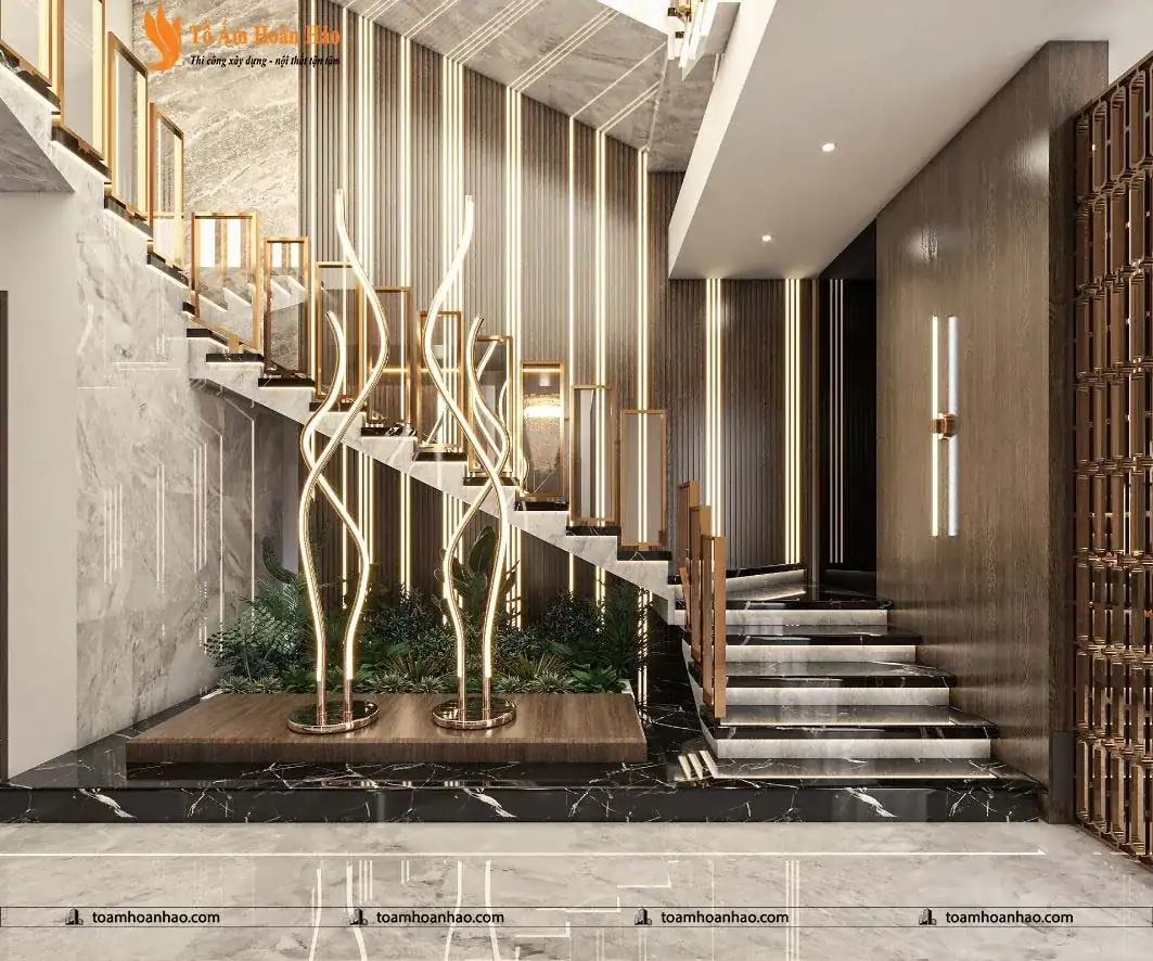 Mẫu cầu thang đẹp mang phong cách hiện đại