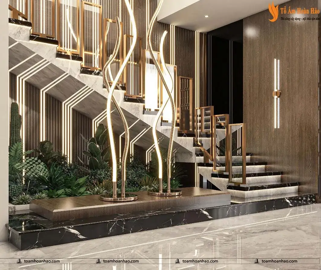 Mẫu cầu thang đẹp mang phong cách hiện đại