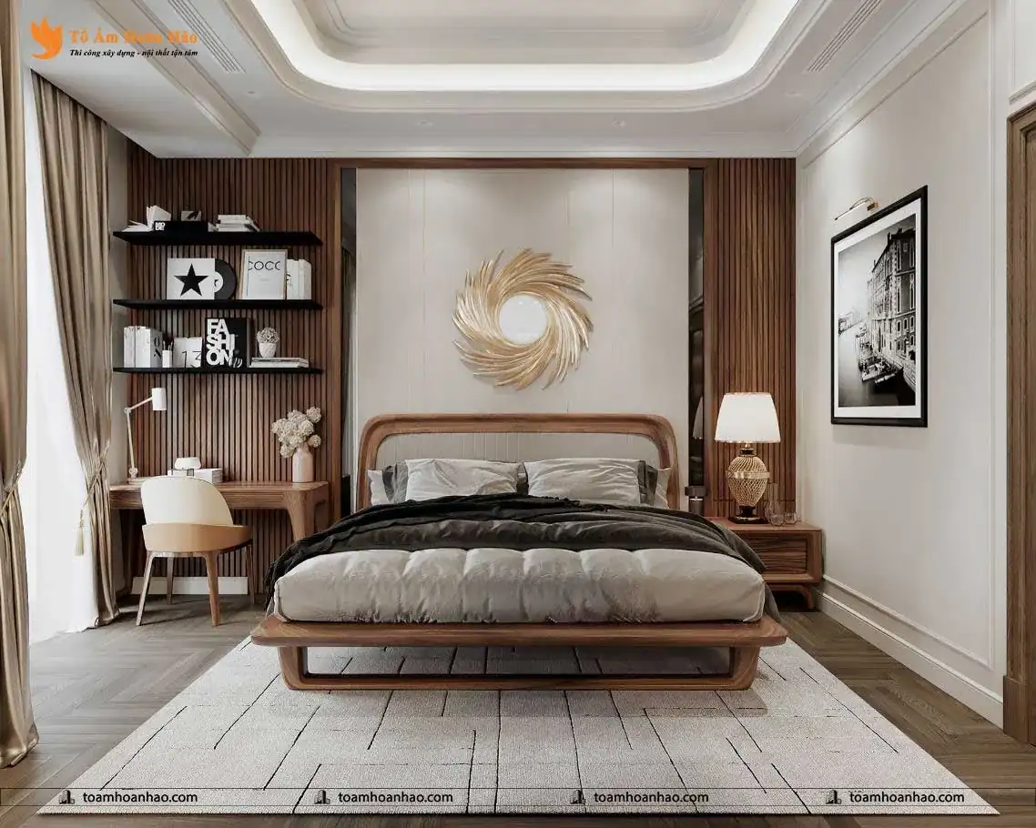 nội thất biệt thự gỗ óc chó