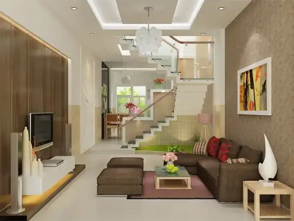 thiết kế nội thất phòng khách nhà ống
