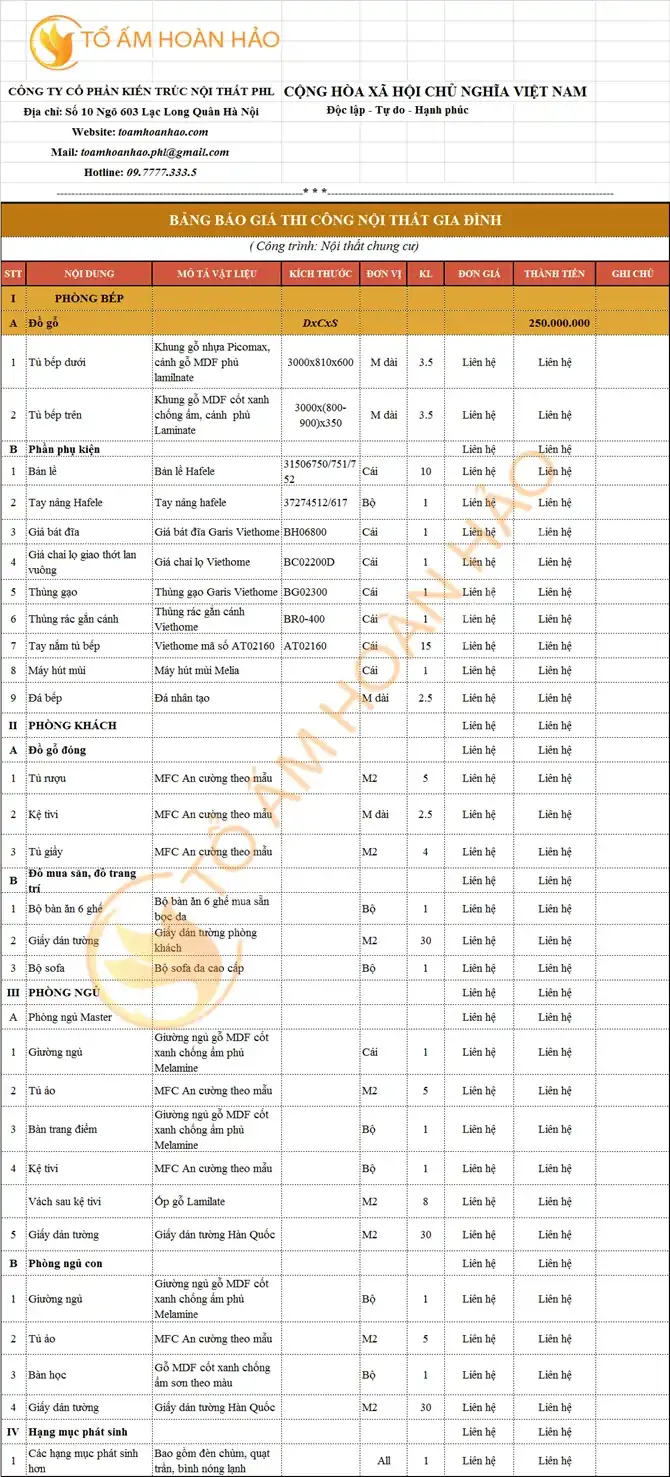 Gói nội thất hoàn thiện 150 triệu đồng 2 phòng ngủ