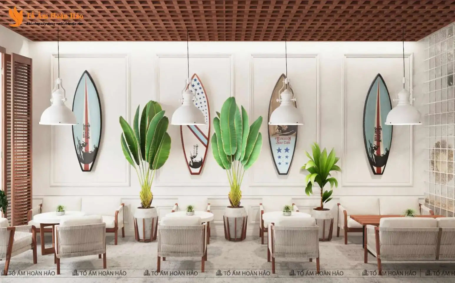 OCEAN COFFEE – THIẾT KẾ QUÁN CÀ PHÊ 170M2 MANG HƠI THỞ BIỂN CẢ VỚI PHONG CÁCH COASTAL