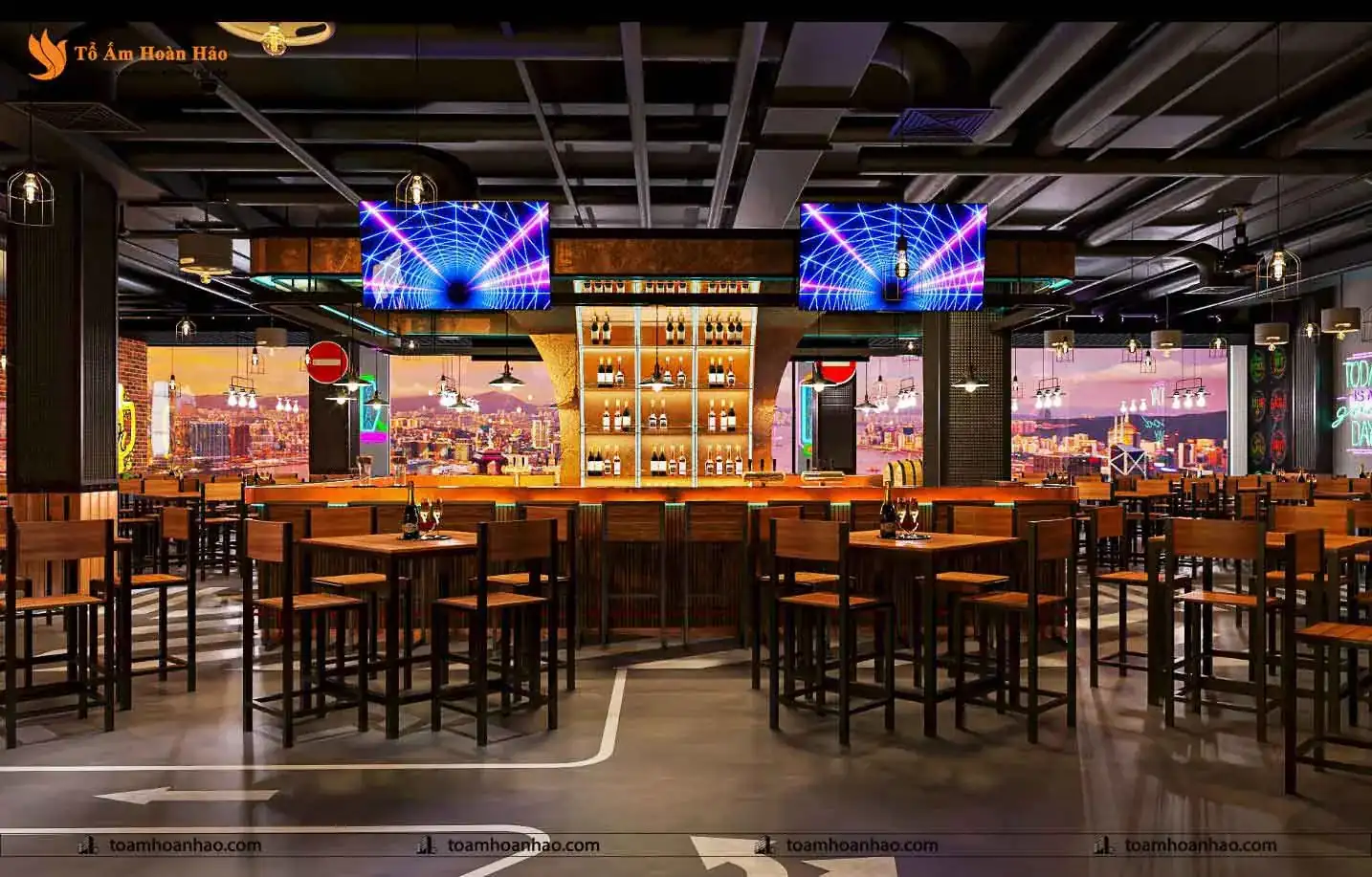 thiết kế nội thất nhà hàng