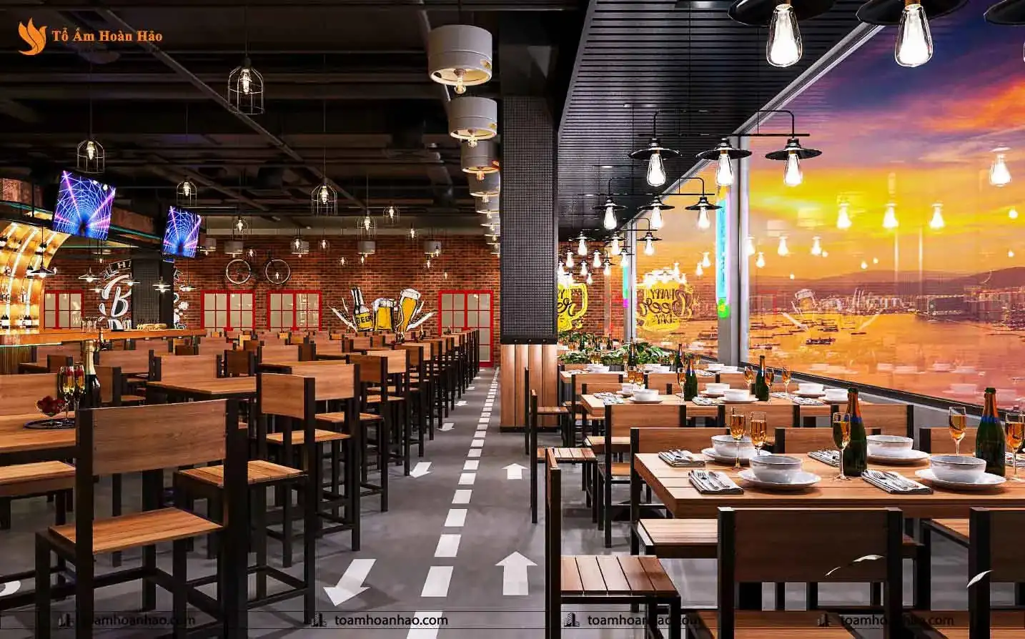THIẾT KẾ NỘI THẤT NHÀ HÀNG BEER DAY – THÀNH PHỐ HỒ CHÍ MINH 425M2