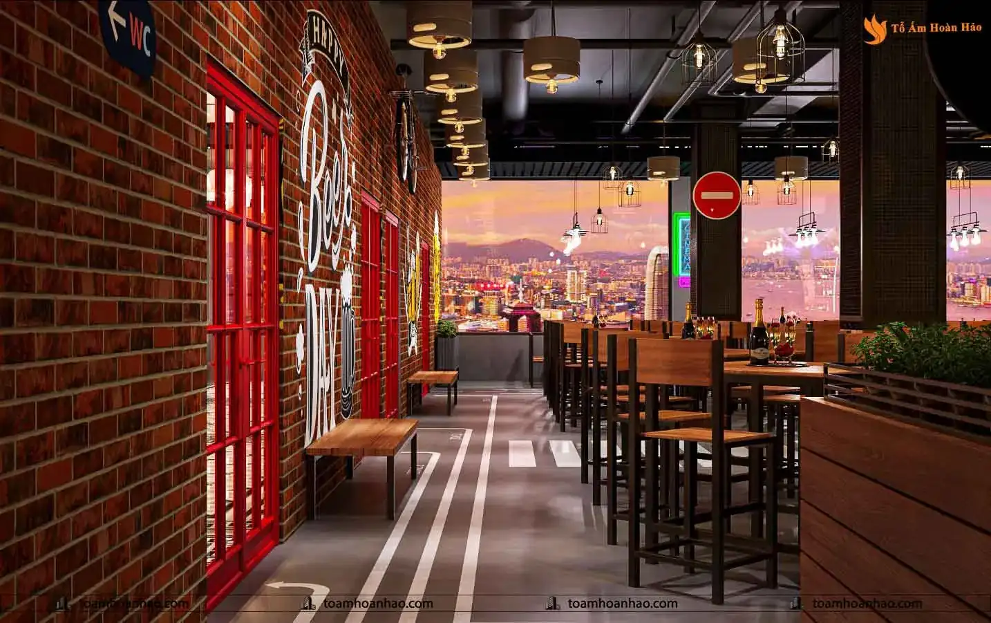 THIẾT KẾ NỘI THẤT NHÀ HÀNG BEER DAY – THÀNH PHỐ HỒ CHÍ MINH 425M2