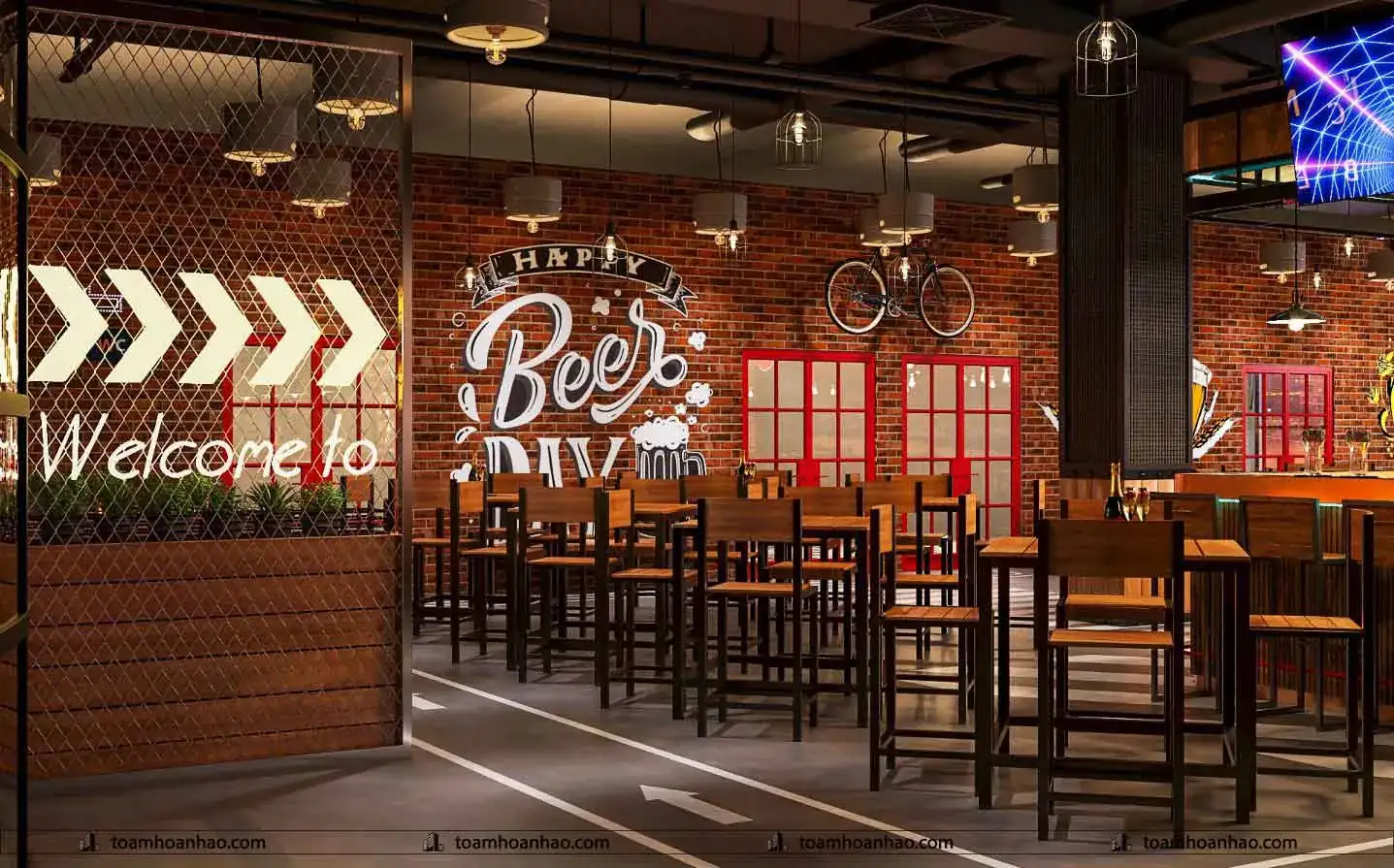 THIẾT KẾ NỘI THẤT NHÀ HÀNG BEER DAY – THÀNH PHỐ HỒ CHÍ MINH 425M2
