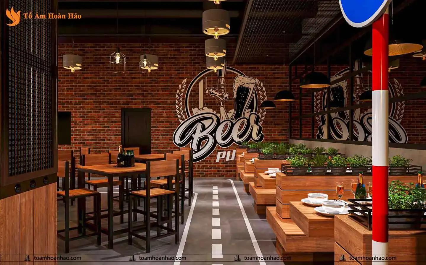 THIẾT KẾ NỘI THẤT NHÀ HÀNG BEER DAY – THÀNH PHỐ HỒ CHÍ MINH 425M2