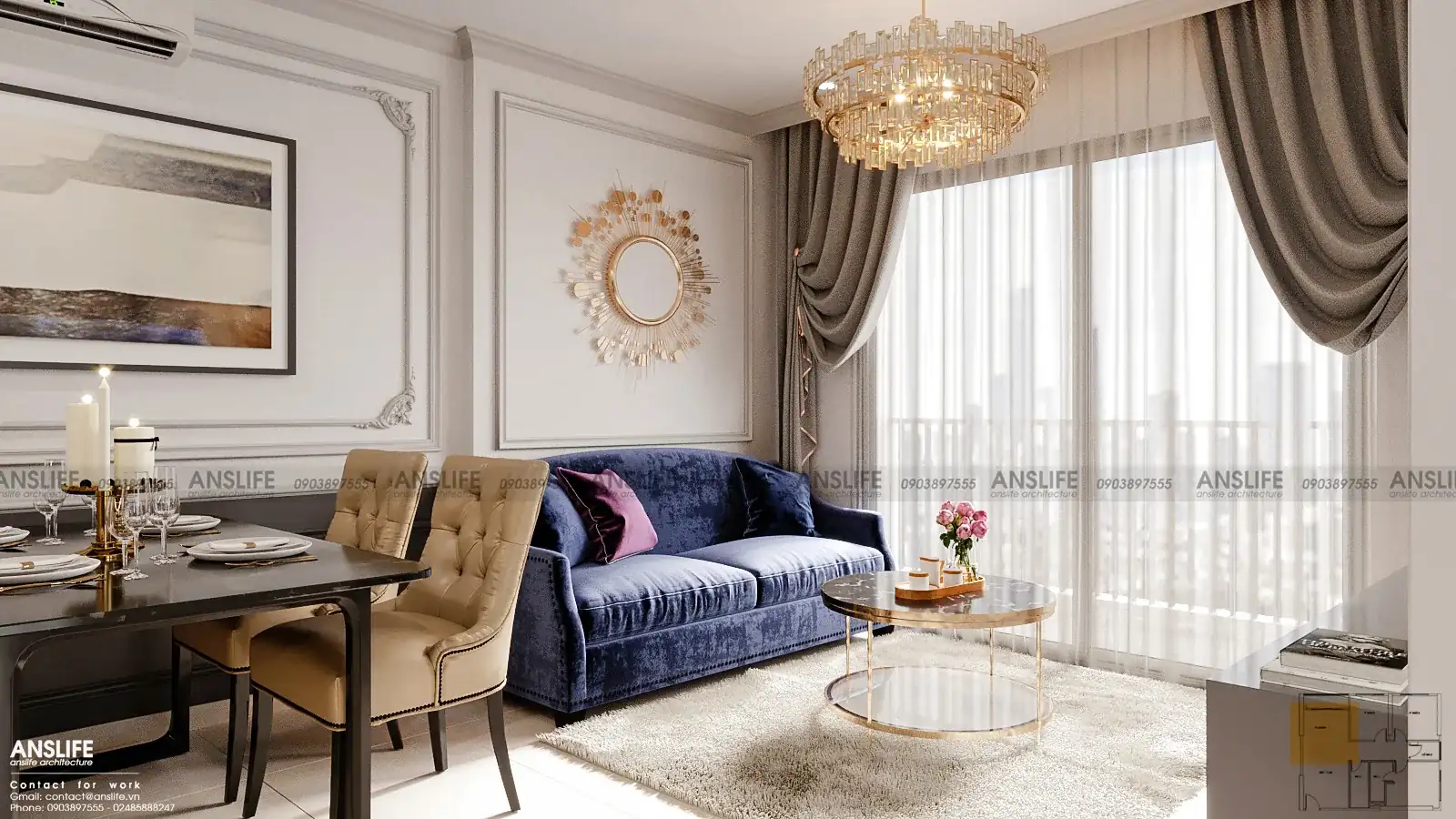 THIẾT KẾ NỘI THẤT PENTHOUSE 280M2 – PHONG CÁCH HIỆN ĐẠI LUXURY