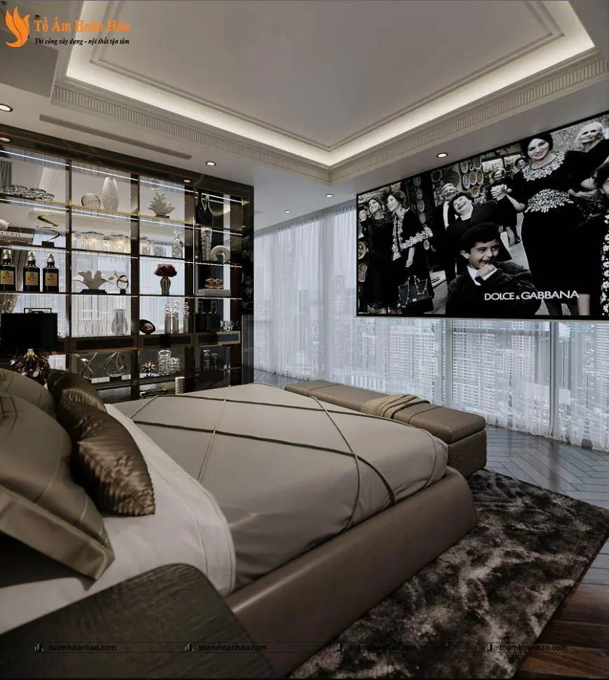 Phối cảnh 13 – 10+ MẪU THIẾT KẾ NỘI THẤT PHÒNG NGỦ LUXURY SANG CHẢNH VÀ THỜI THƯỢNG