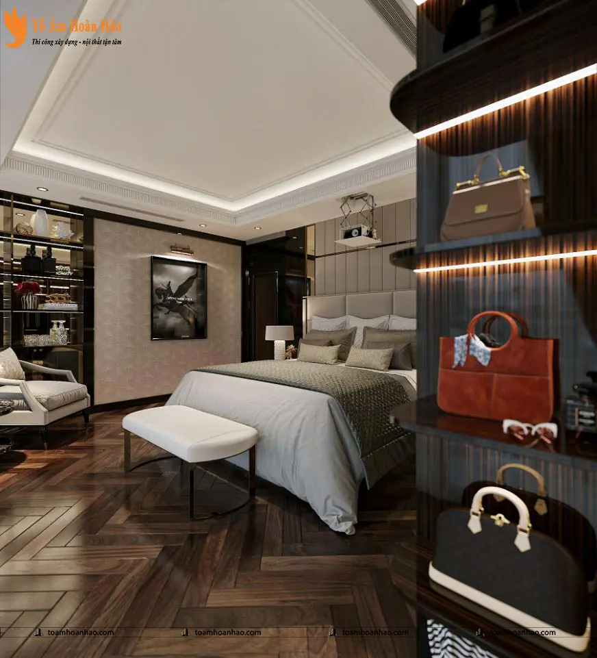 Phối cảnh 22 – 10+ MẪU THIẾT KẾ NỘI THẤT PHÒNG NGỦ LUXURY SANG CHẢNH VÀ THỜI THƯỢNG