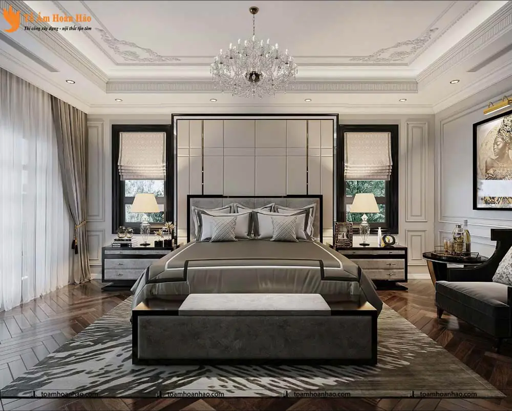 Phối cảnh 24 – 10+ MẪU THIẾT KẾ NỘI THẤT PHÒNG NGỦ LUXURY SANG CHẢNH VÀ THỜI THƯỢNG