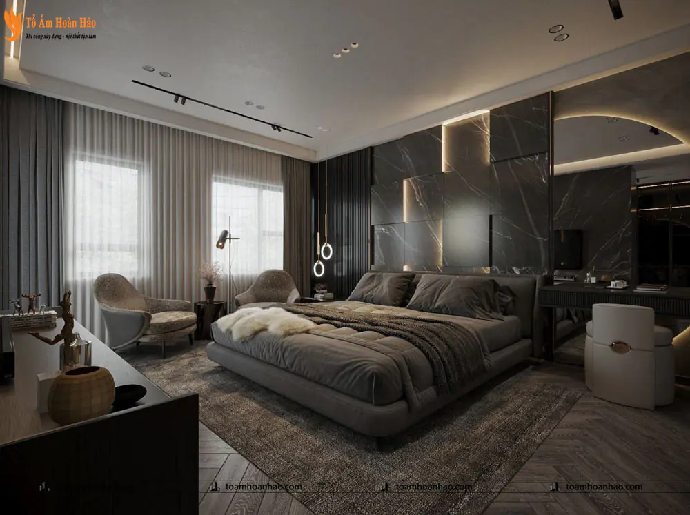 Phối cảnh 49 – 10+ MẪU THIẾT KẾ NỘI THẤT PHÒNG NGỦ LUXURY SANG CHẢNH VÀ THỜI THƯỢNG