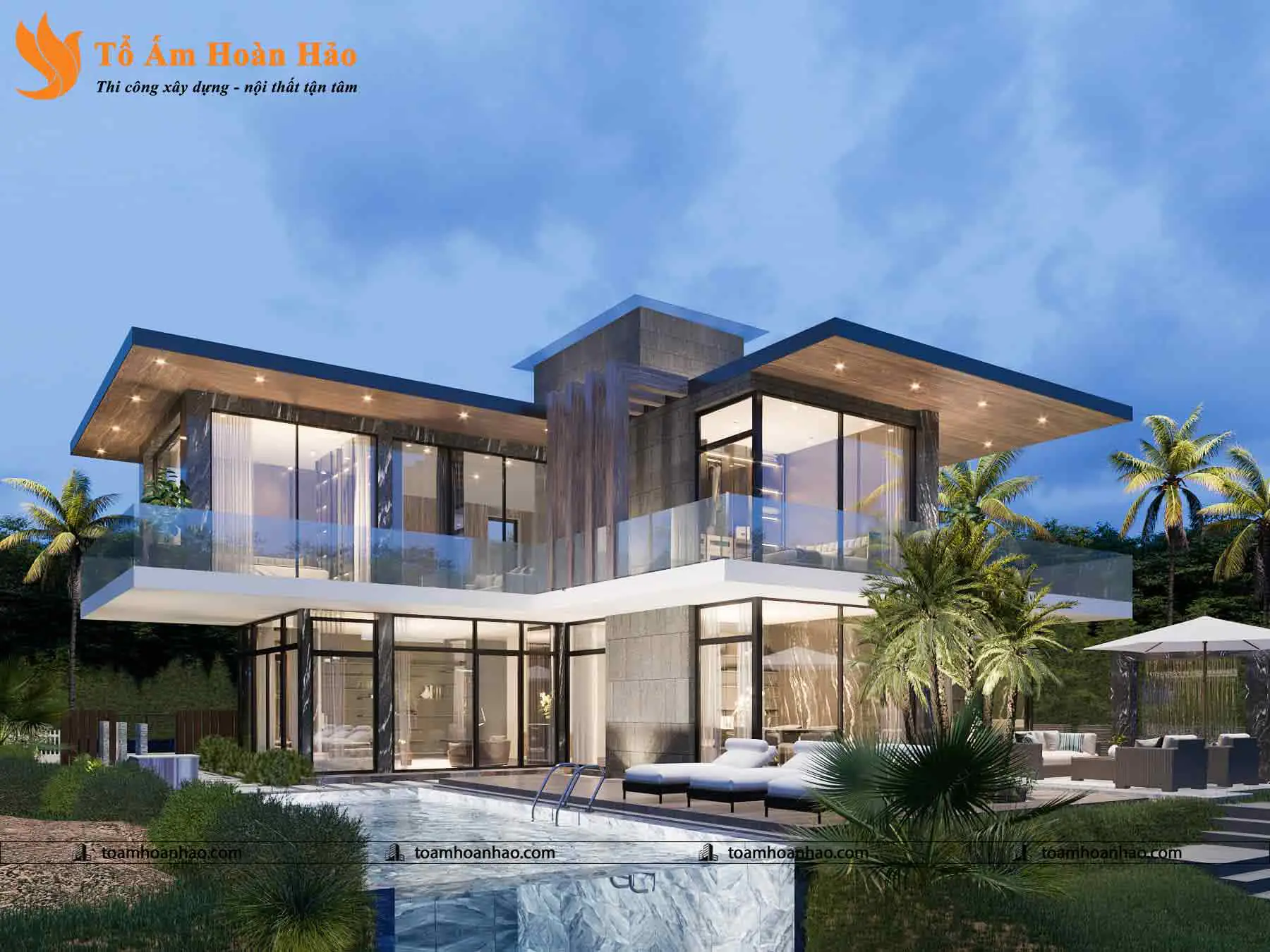 Phối cảnh 02 – Mẫu thiết kế biệt thự đẹp, hiện đại 2 tầng