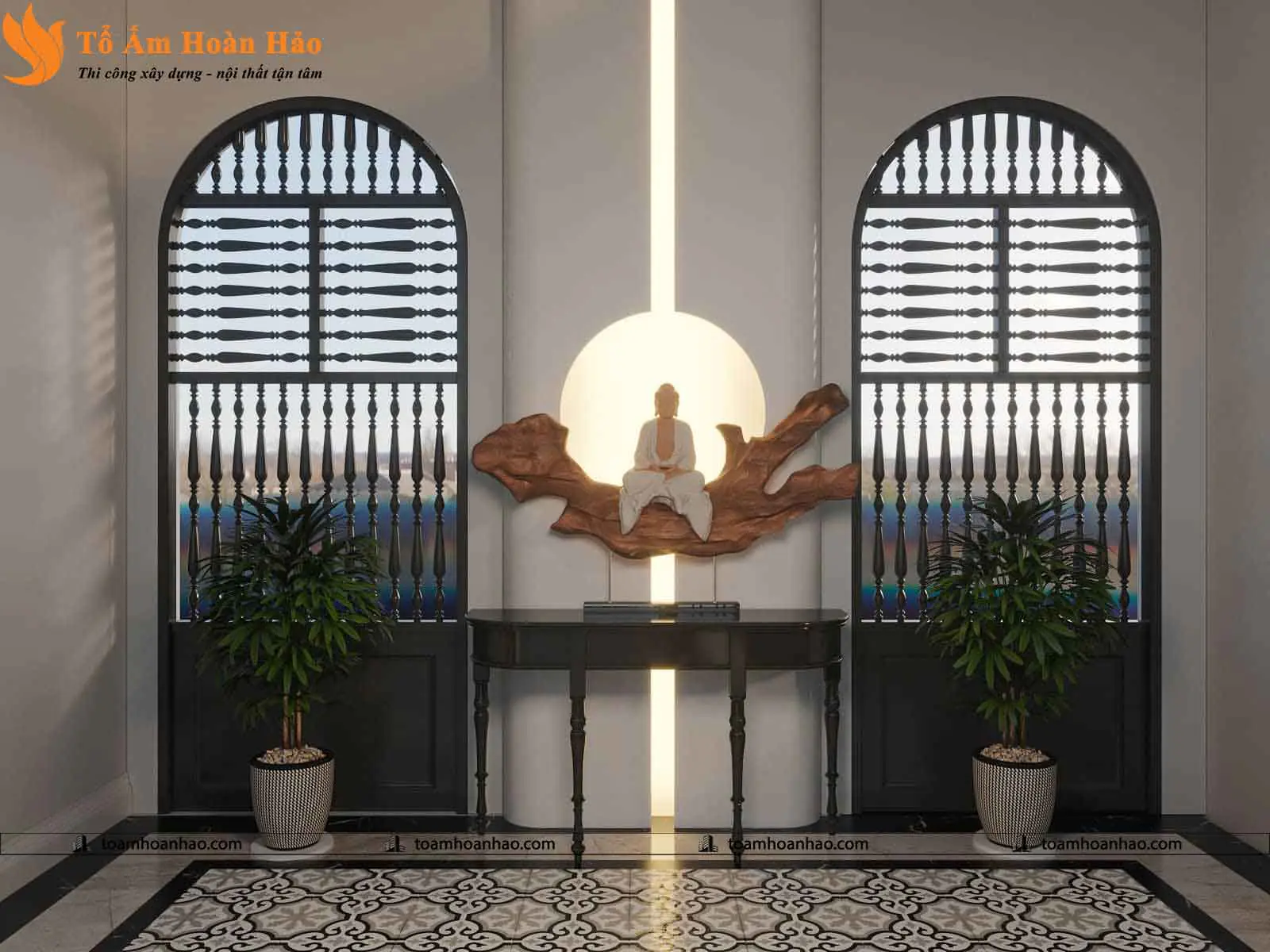 Phối cảnh 13 – Thiết kế biệt thự đẹp Restaurant & Coffee phong cách Indochine năm 2022