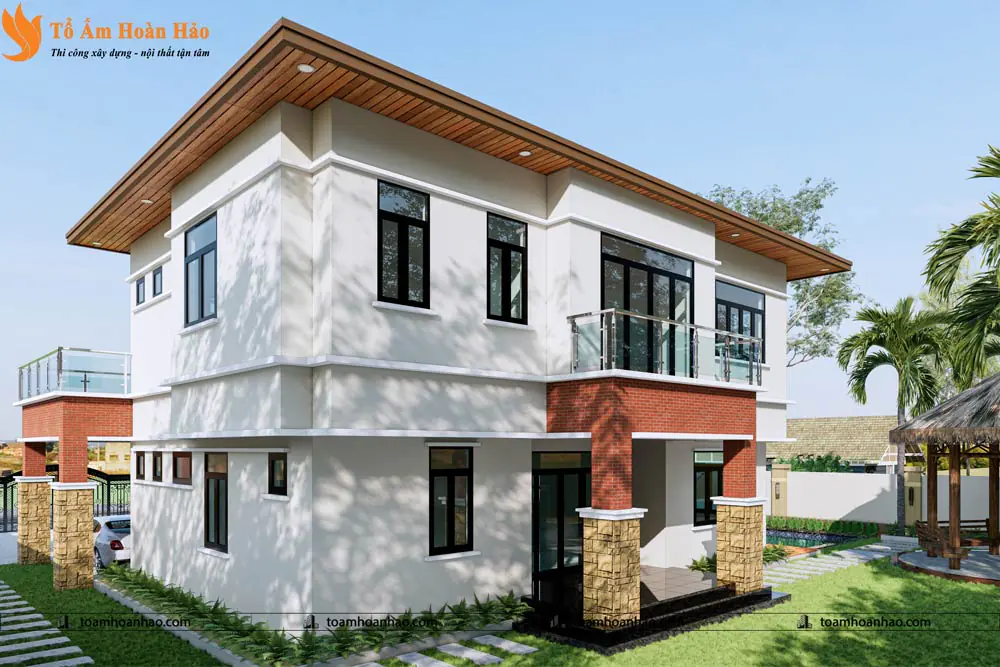 Phối cảnh 05 – THIẾT KẾ BIỆT THỰ NHÀ VƯỜN 2 TẦNG MÁI NHẬT