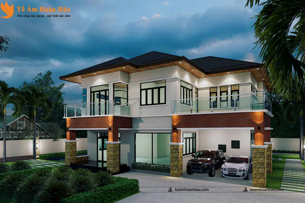 Phối cảnh 09 – THIẾT KẾ BIỆT THỰ NHÀ VƯỜN 2 TẦNG MÁI NHẬT