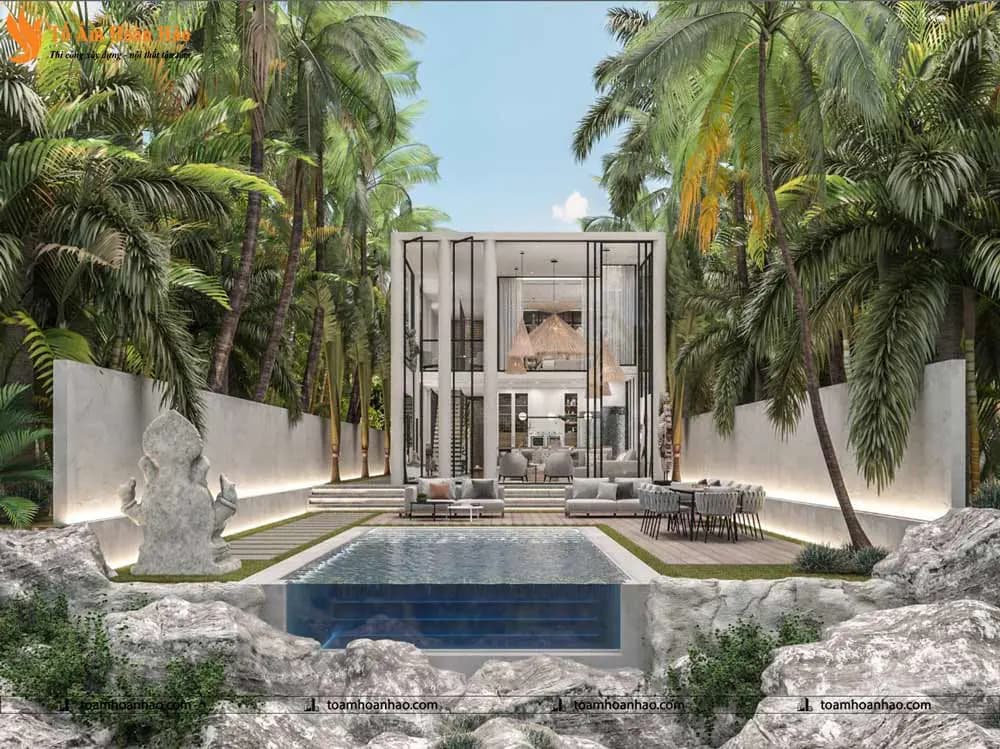 Phối cảnh 05 – THIẾT KẾ BIỆT THỰ VILLA SIÊU SANG – HÀ NỘI VỚI TỔNG DIỆN TÍCH 360m2