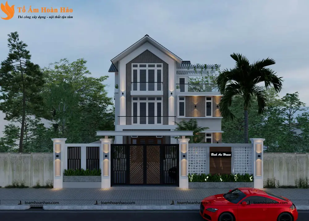 Phối cảnh 06 – THIẾT KẾ KIẾN TRÚC NHÀ PHỐ MÁI THÁI 3 TẦNG HIỆN ĐẠI-TP. HỒ CHÍ MINH VỚI DIỆN TÍCH 8M x 16M