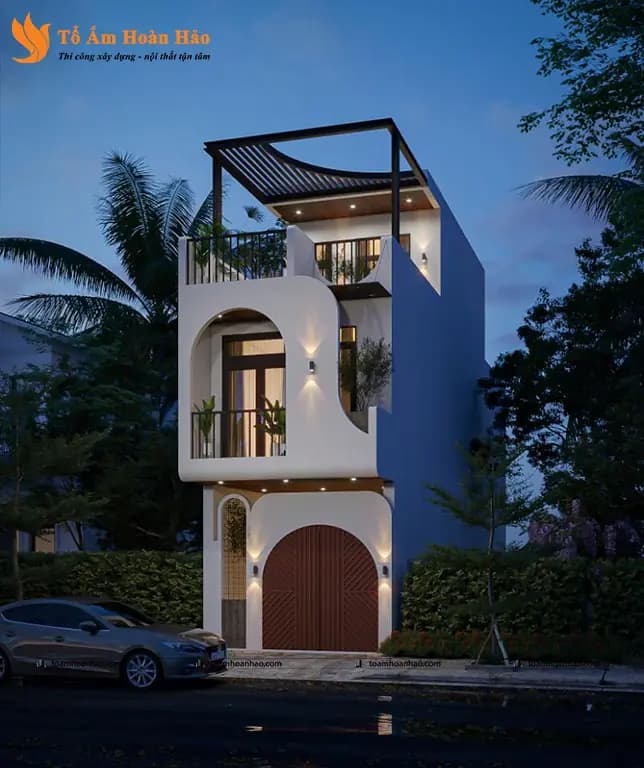 Phối cảnh 07 – THIẾT KẾ NHÀ PHỐ – THÀNH PHỐ HỒ CHÍ MINH 5x16M, 3 TẦNG GAM MÀU TRẮNG TINH TẾ ẤN TƯỢNG