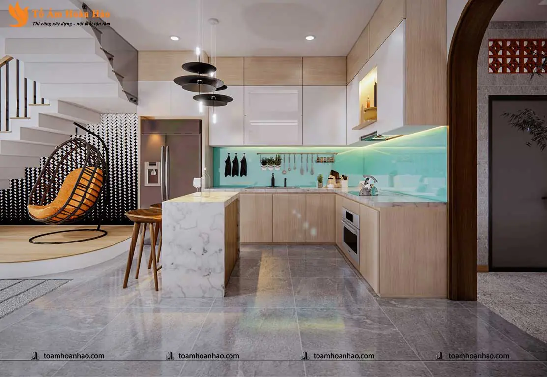 Phối cảnh 15 – THIẾT KẾ NHÀ PHỐ – THÀNH PHỐ HỒ CHÍ MINH 5x16M, 3 TẦNG GAM MÀU TRẮNG TINH TẾ ẤN TƯỢNG