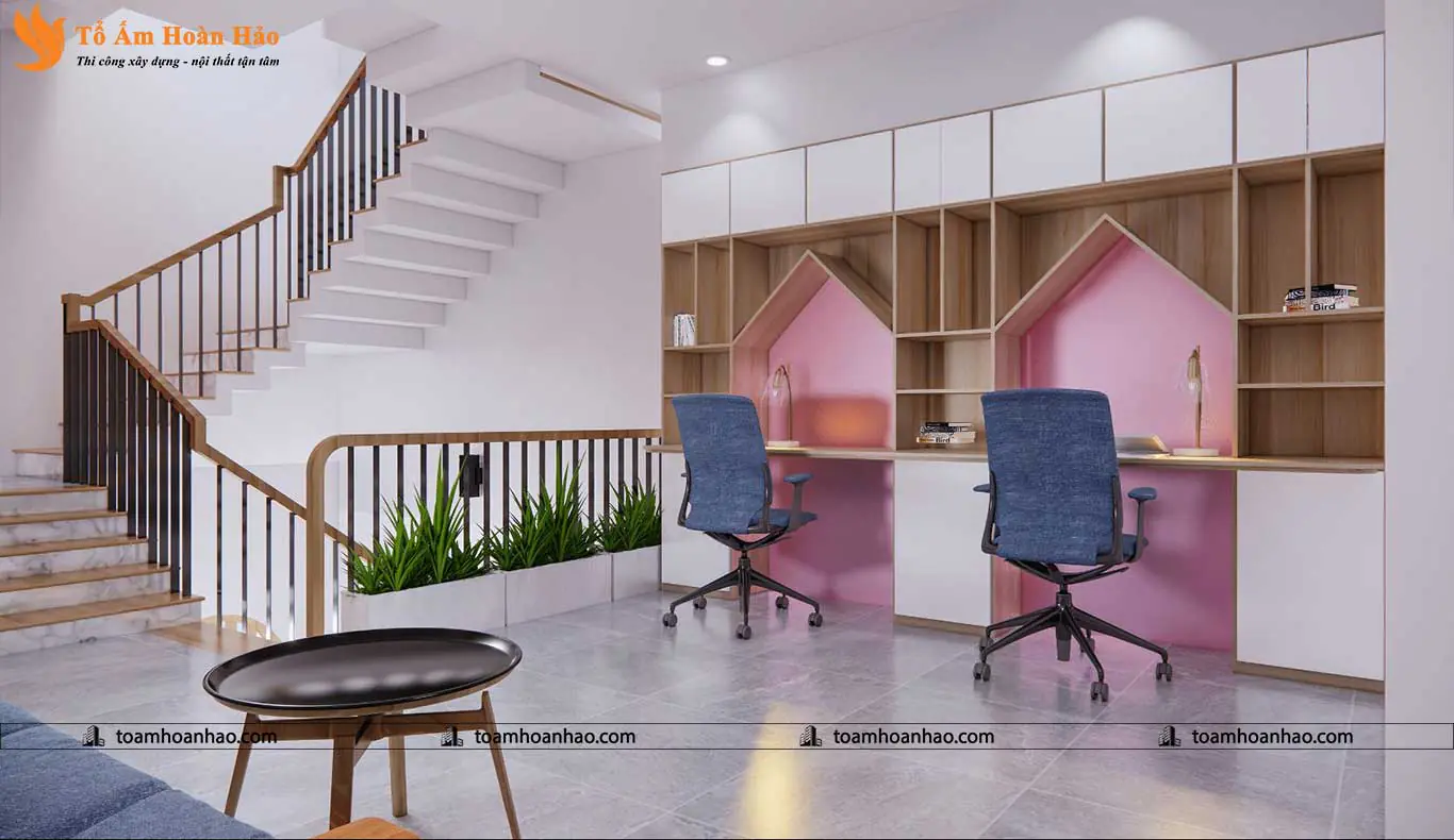 Phối cảnh 19 – THIẾT KẾ NHÀ PHỐ – THÀNH PHỐ HỒ CHÍ MINH 5x16M, 3 TẦNG GAM MÀU TRẮNG TINH TẾ ẤN TƯỢNG
