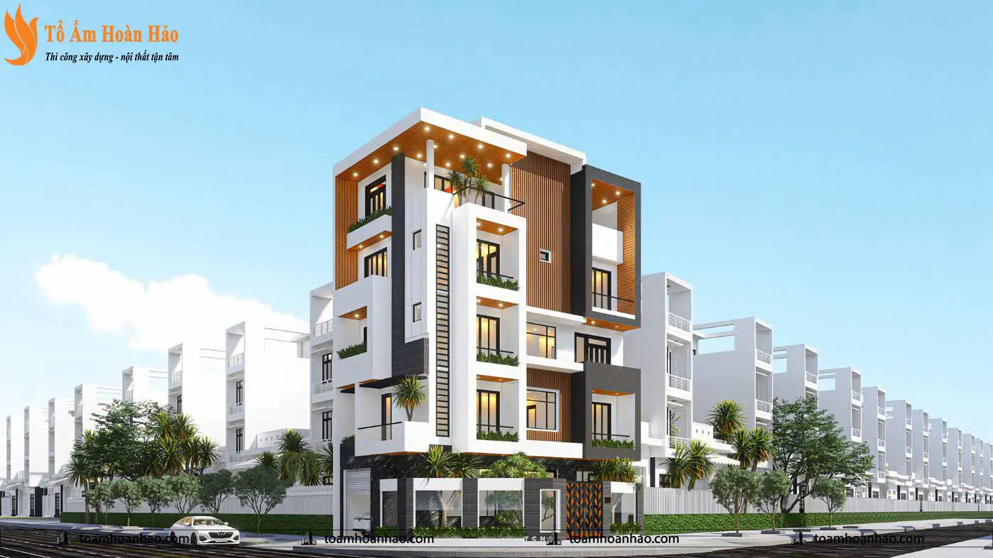 Phối cảnh 02 – THI CÔNG THIẾT KẾ NHÀ PHỐ – THÀNH PHỐ HỒ CHÍ MINH 6.3Mx11.72M, 5 TẦNG HIỆN ĐẠI