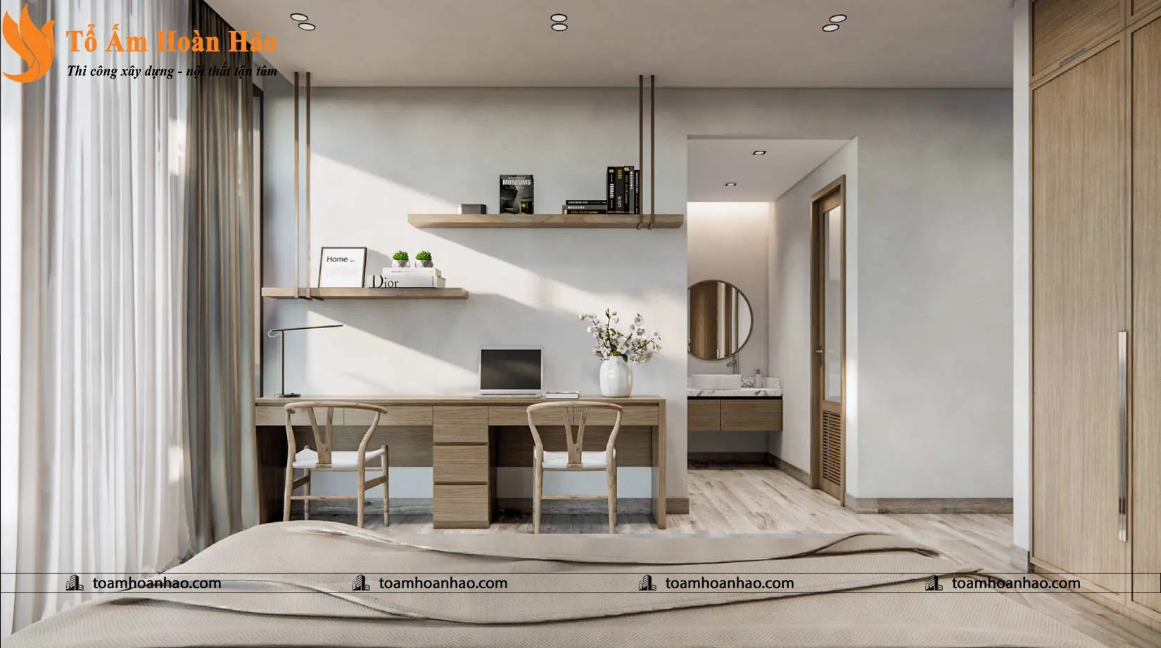 Phối cảnh 13 – THIẾT KẾ NHÀ PHỐ 3 TẦNG – TP. HỒ CHÍ MINH VỚI DIỆN TÍCH 5mX12m ẤN TƯỢNG VỚI ĐƯỜNG CONG QUYẾN RŨ
