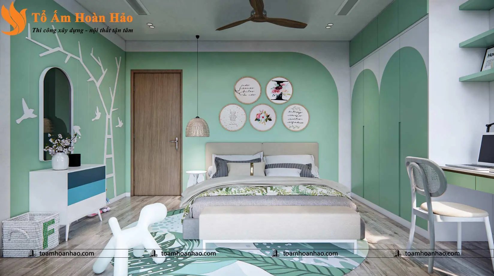 Phối cảnh 14 – THIẾT KẾ NHÀ PHỐ 3 TẦNG – TP. HỒ CHÍ MINH VỚI DIỆN TÍCH 5mX12m ẤN TƯỢNG VỚI ĐƯỜNG CONG QUYẾN RŨ