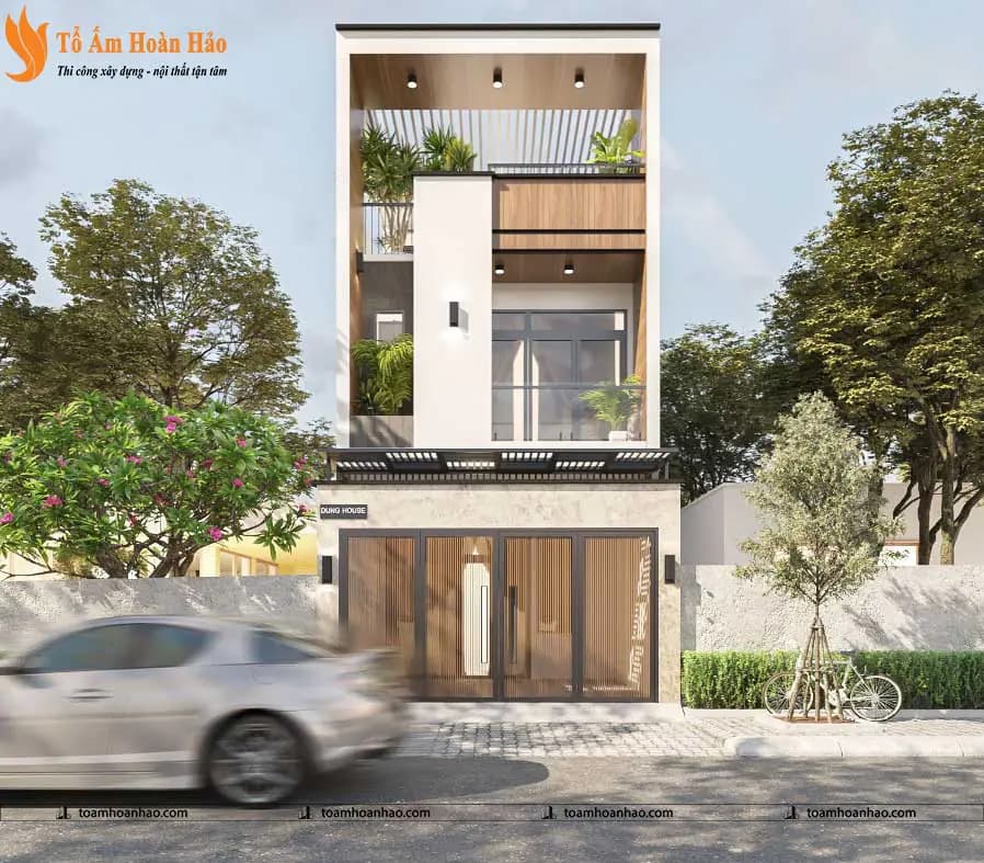 THIẾT KẾ NHÀ PHỐ 3 TẦNG HIỆN ĐẠI – BÌNH DƯƠNG VỚI DIỆN TÍCH 5Mx15M