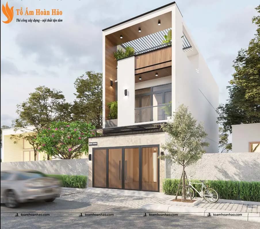 Phối cảnh 02 – THIẾT KẾ NHÀ PHỐ 3 TẦNG HIỆN ĐẠI – BÌNH DƯƠNG VỚI DIỆN TÍCH 5Mx15M