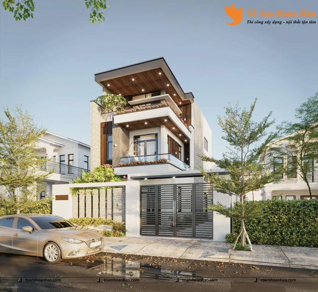 Phối cảnh 02 – THIẾT KẾ NHÀ PHỐ, BIỆT THỰ 3 TẦNG – TP. HỒ CHÍ MINH 5mX15m KHIẾN BẠN PHẢI NGỠ NGÀNG