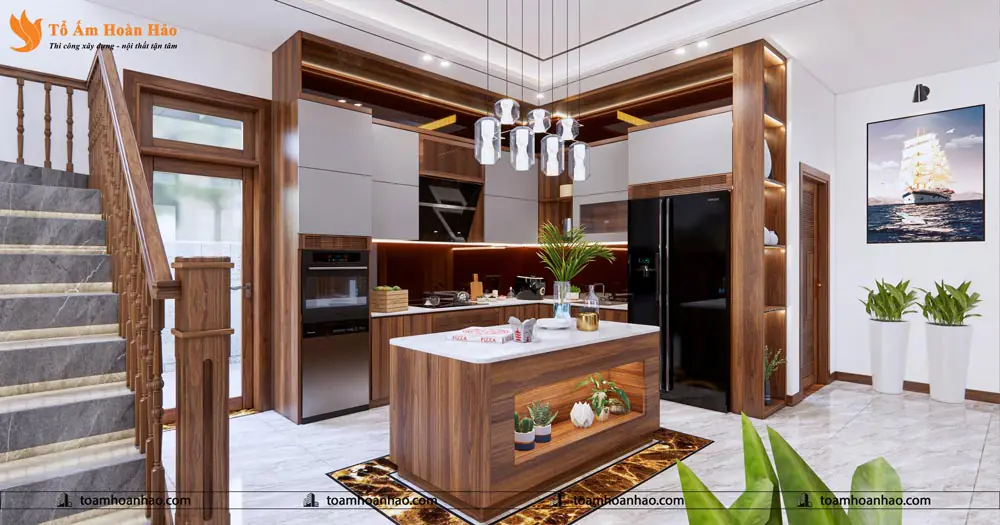 Phối cảnh 09 – THIẾT KẾ NỘI THẤT GỖ ÓC CHÓ VILLA 1500m2 – HÀ NỘI, SANG TRỌNG VÀ ĐẲNG CẤP