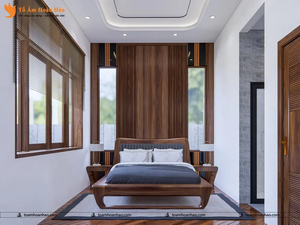 Phối cảnh 15 – THIẾT KẾ NỘI THẤT GỖ ÓC CHÓ VILLA 1500m2 – HÀ NỘI, SANG TRỌNG VÀ ĐẲNG CẤP