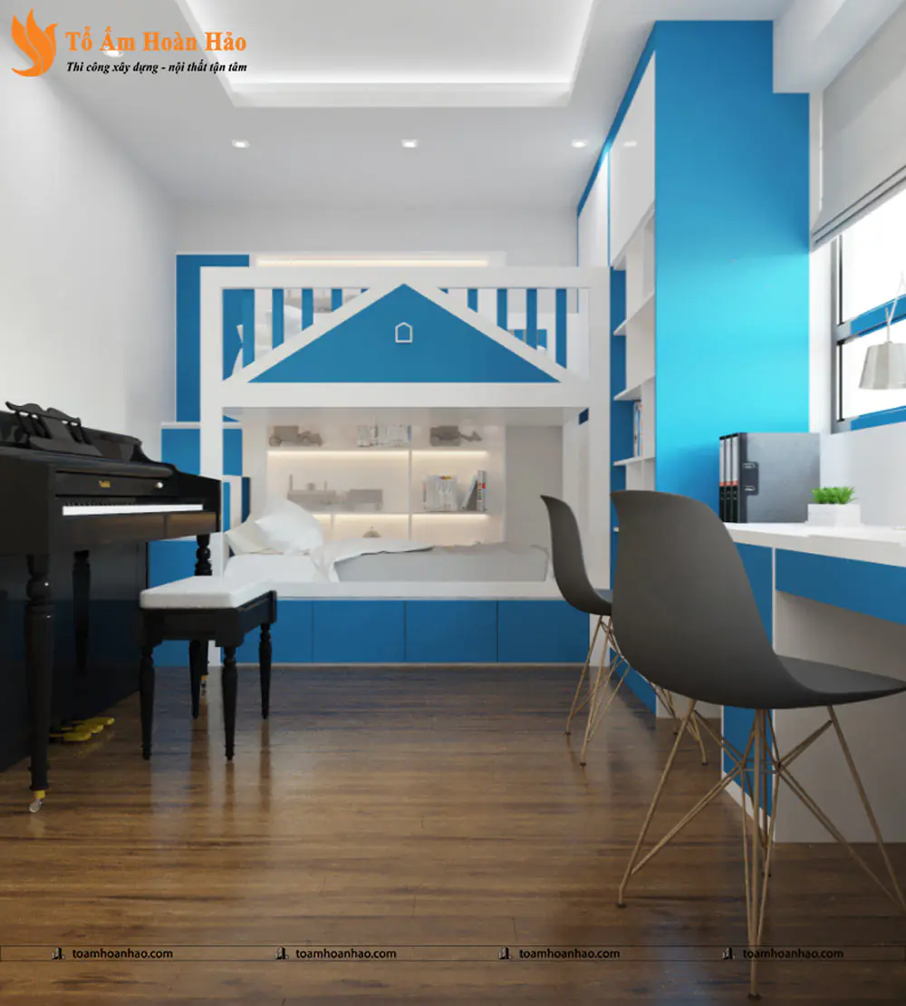 Phối cảnh 03 – 10+ MẪU THIẾT KẾ NỘI THẤT GIƯỜNG TẦNG DÀNH CHO PHÒNG NGỦ TRẺ EM ĐẸP