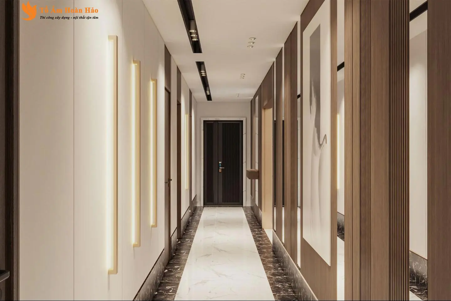 Phối cảnh 06 – Thiết kế nội thất Penthouse 3 phòng ngủ, 150m2 sang trọng và đẳng cấp