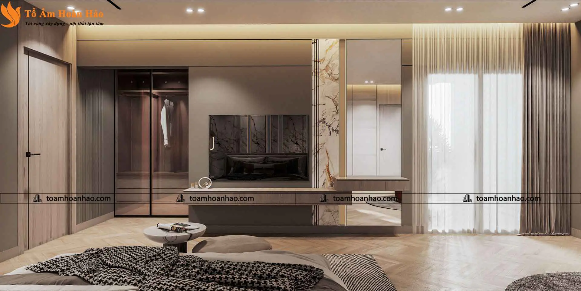 Phối cảnh 09 – Thiết kế nội thất Penthouse 3 phòng ngủ, 150m2 sang trọng và đẳng cấp