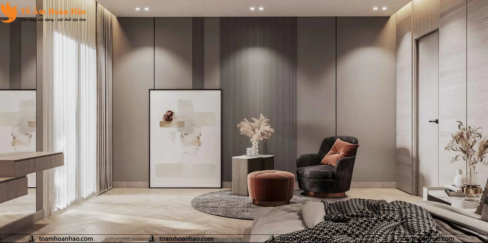 Phối cảnh 10 – Thiết kế nội thất Penthouse 3 phòng ngủ, 150m2 sang trọng và đẳng cấp