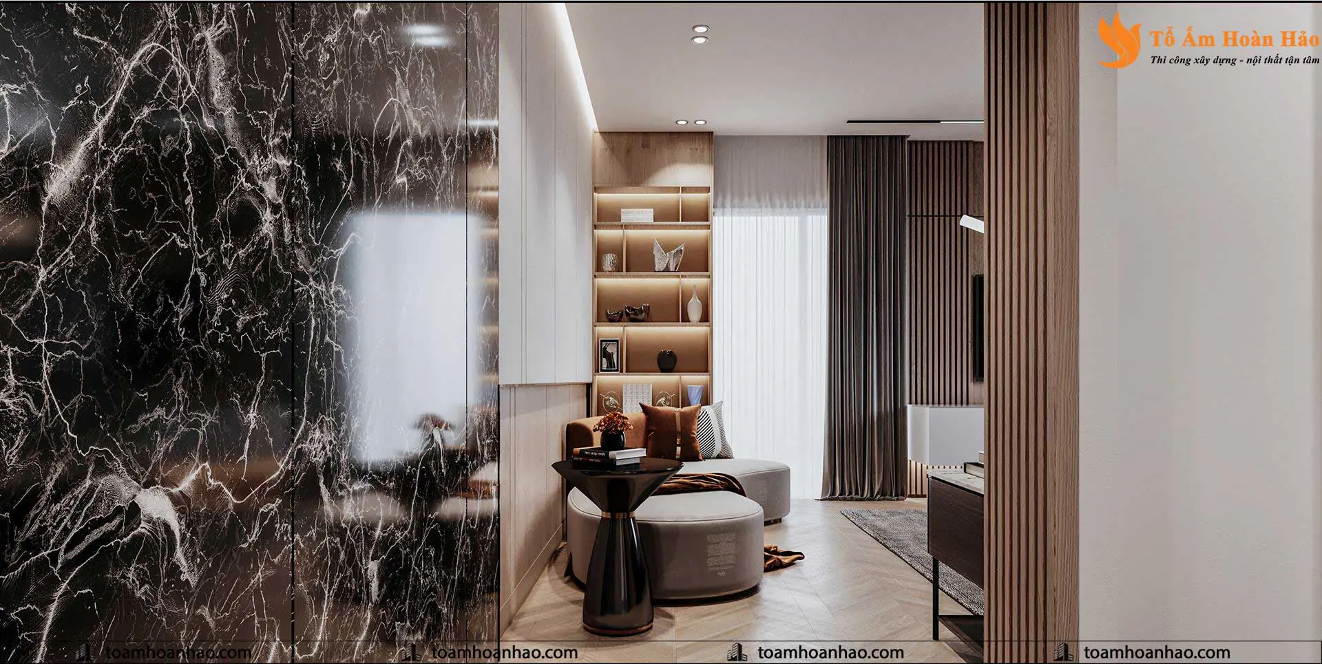 Phối cảnh 12 – Thiết kế nội thất Penthouse 3 phòng ngủ, 150m2 sang trọng và đẳng cấp