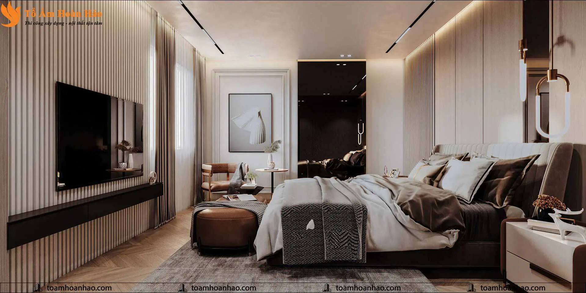 Phối cảnh 16 – Thiết kế nội thất Penthouse 3 phòng ngủ, 150m2 sang trọng và đẳng cấp