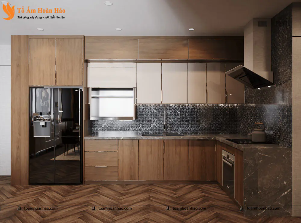 Phối cảnh 05 – MẪU THIẾT KẾ BẾP CHUNG CƯ ĐẸP TỐI ƯU DIỆN TÍCH
