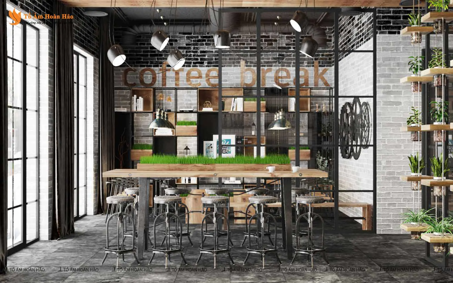 Chi tiết nội thất trong thiết kế quán cà phê – BREAK COFFEE – THIẾT KẾ QUÁN CÀ PHÊ 148M2 VỚI CÁCH TRANG TRÍ ĐỘC LẠ VÀ SÁNG TẠO