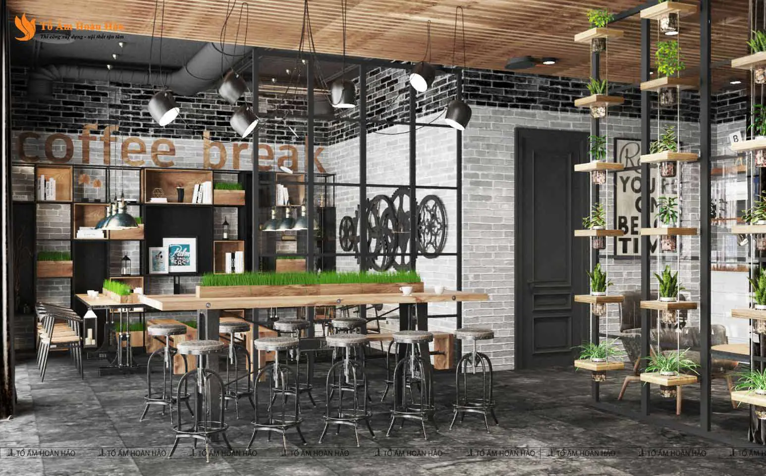 Chi tiết nội thất trong thiết kế quán cà phê – BREAK COFFEE – THIẾT KẾ QUÁN CÀ PHÊ 148M2 VỚI CÁCH TRANG TRÍ ĐỘC LẠ VÀ SÁNG TẠO