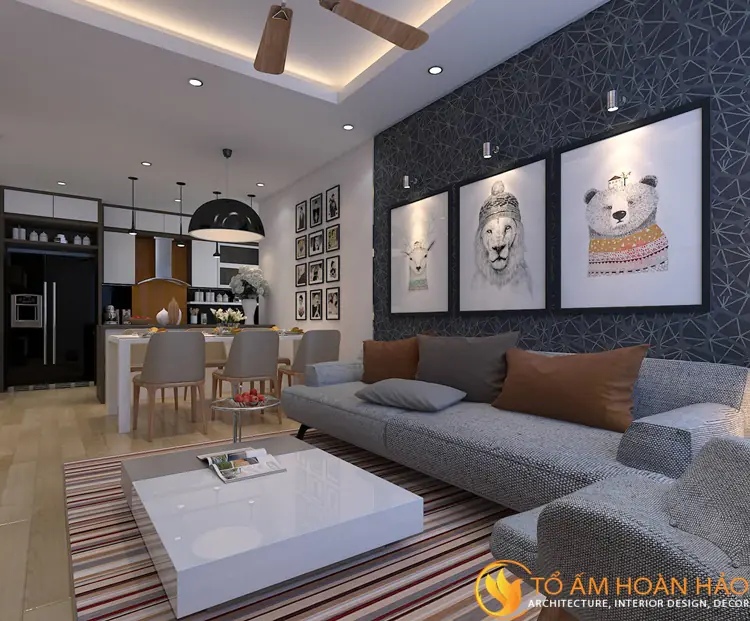 Dự án Chị Hiền – Phòng khách & Phòng bếp – Chung cư The One – Khu đô thị Gamuda