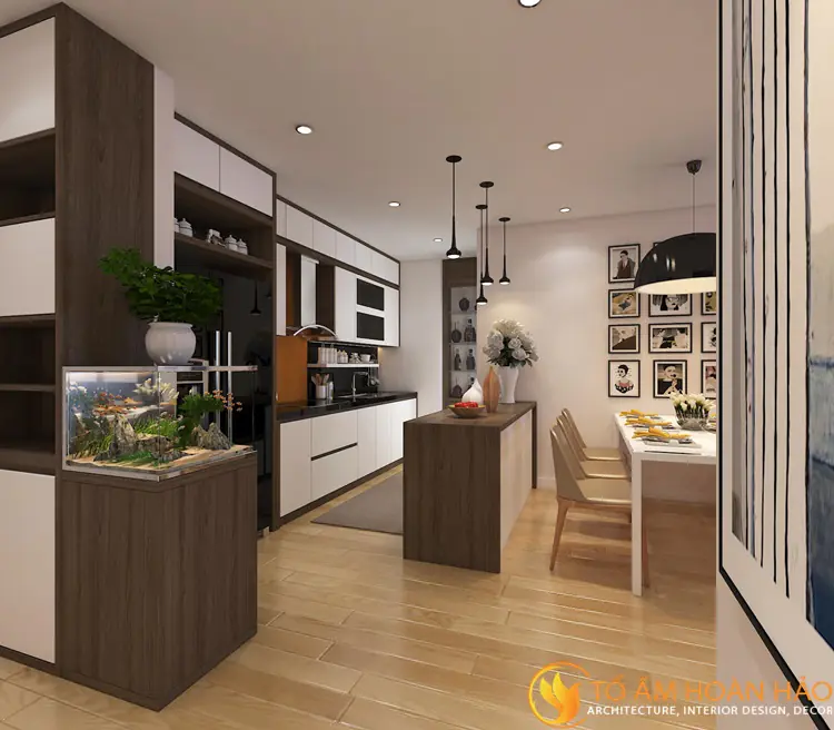Phong cách thiết kế – Dự án Chị Hiền – Phòng khách & Phòng bếp – Chung cư The One – Khu đô thị Gamuda