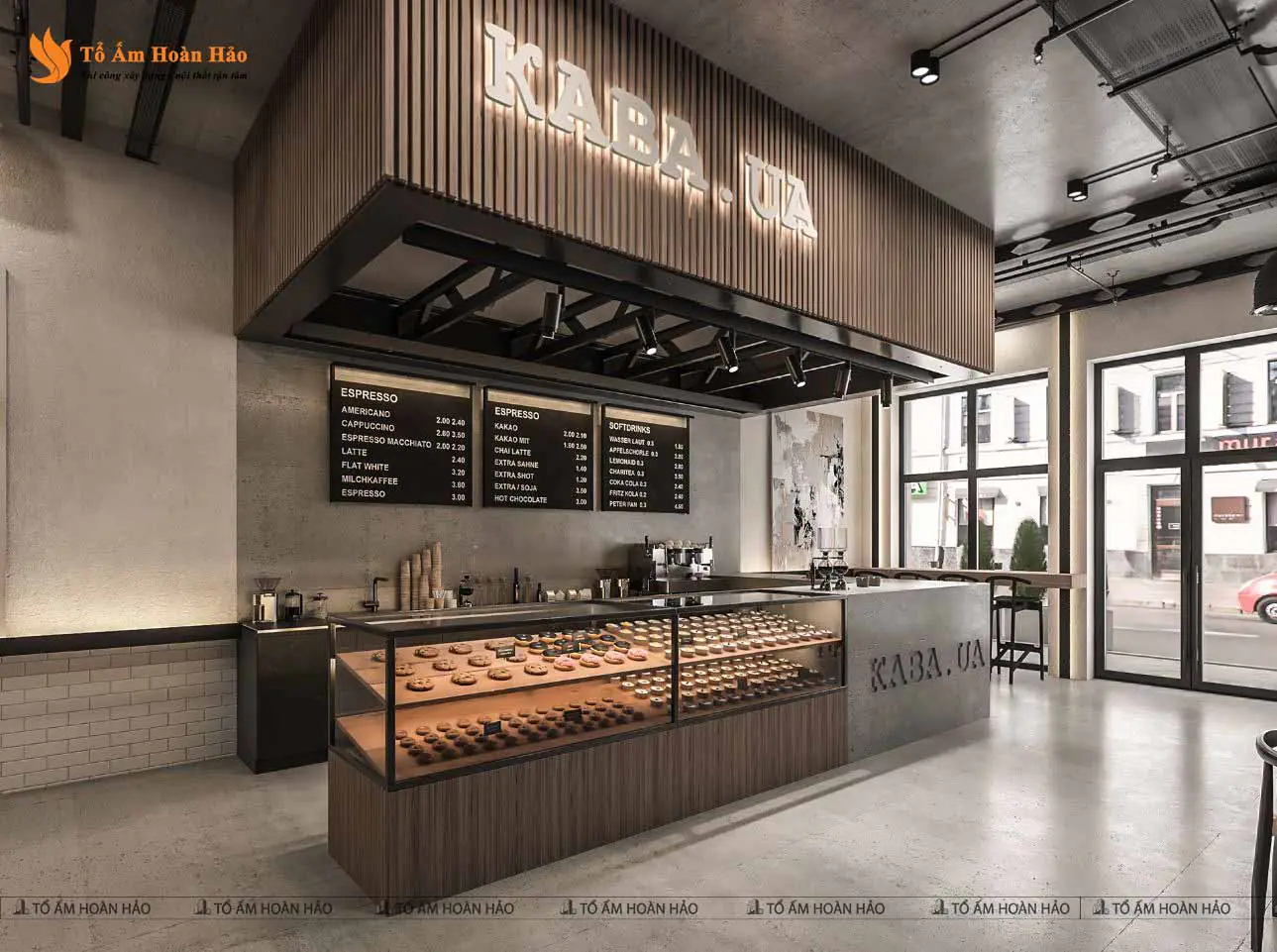 Quầy bar – KABA COFFEE – THIẾT KẾ QUÁN CÀ PHÊ 260M2 PHONG CÁCH INDUSTRIAL HIỆN ĐẠI XU HƯỚNG 2023