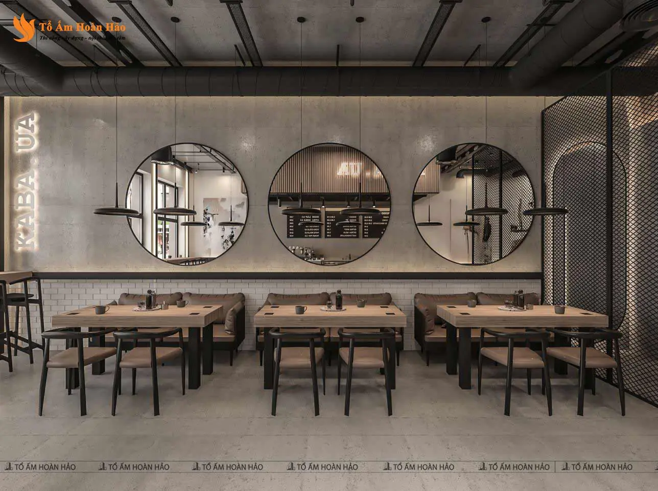 Chi tiết thiết kế nội thất bên trong quán – KABA COFFEE – THIẾT KẾ QUÁN CÀ PHÊ 260M2 PHONG CÁCH INDUSTRIAL HIỆN ĐẠI XU HƯỚNG 2023