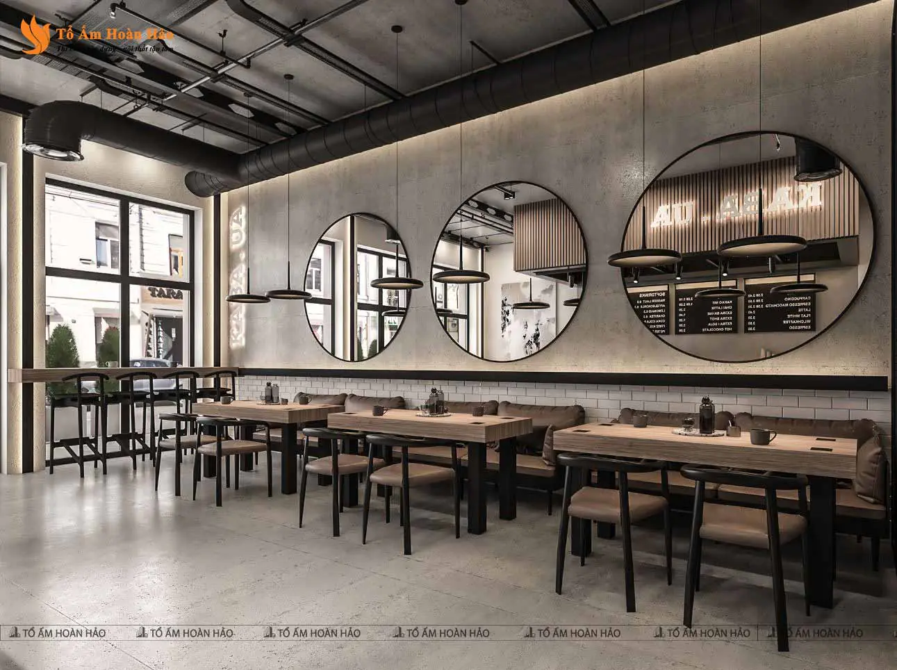 Chi tiết thiết kế nội thất bên trong quán – KABA COFFEE – THIẾT KẾ QUÁN CÀ PHÊ 260M2 PHONG CÁCH INDUSTRIAL HIỆN ĐẠI XU HƯỚNG 2023